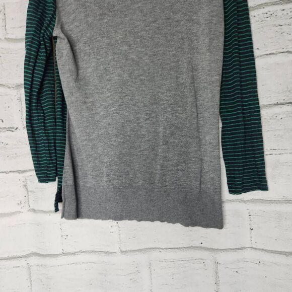 T Alexander Wang Striped Linen Silk Blend Knit Long Sleeve Shirt Blue Green - Picture 12 of 14